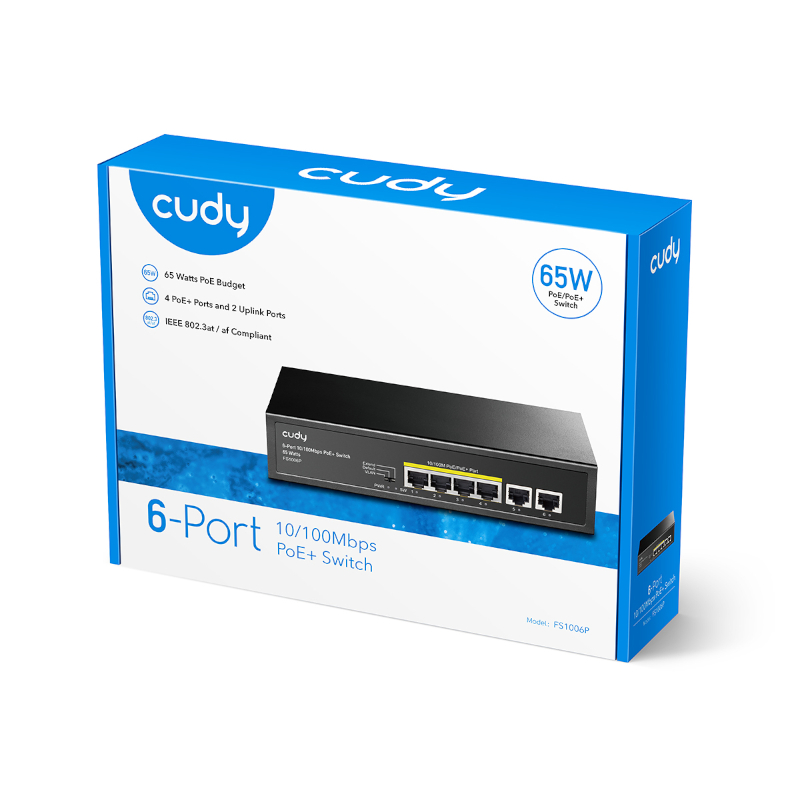 FS1006P_wr_04 Cudy 6-Port Ethernet Unmanaged Switch - 4 Ports POE
