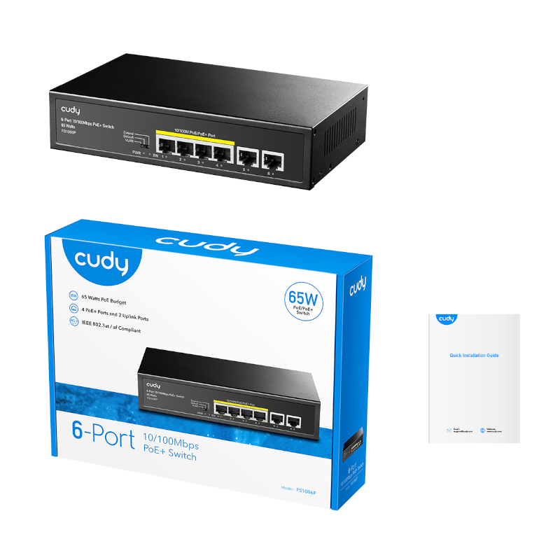 FS1006P_wr_05 Cudy 6-Port Ethernet Unmanaged Switch - 4 Ports POE