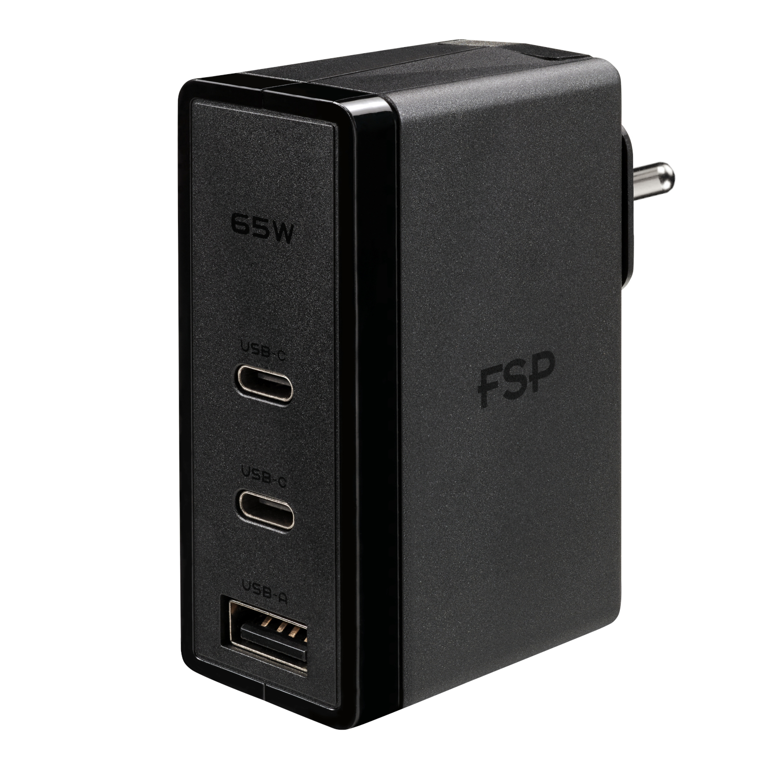 FSP065-A1MP3_FSP-65W-PD-2-Prong-USB-Type-C-Power-Adapter-Black_wr_01a FSP 65W PD 2-Prong USB Type-C Power Adapter