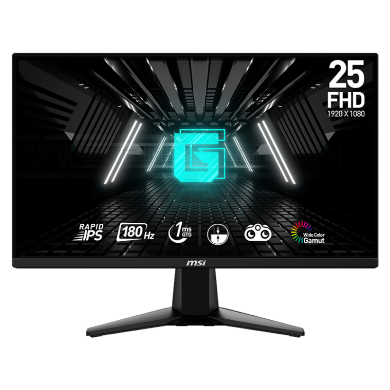 G255F_wr_01b MSI G255F 25" Gaming Monitor 1920x1080 (FHD) Rapid IPS 1ms 180Hz Adaptive Sync HDMI Displayport Black