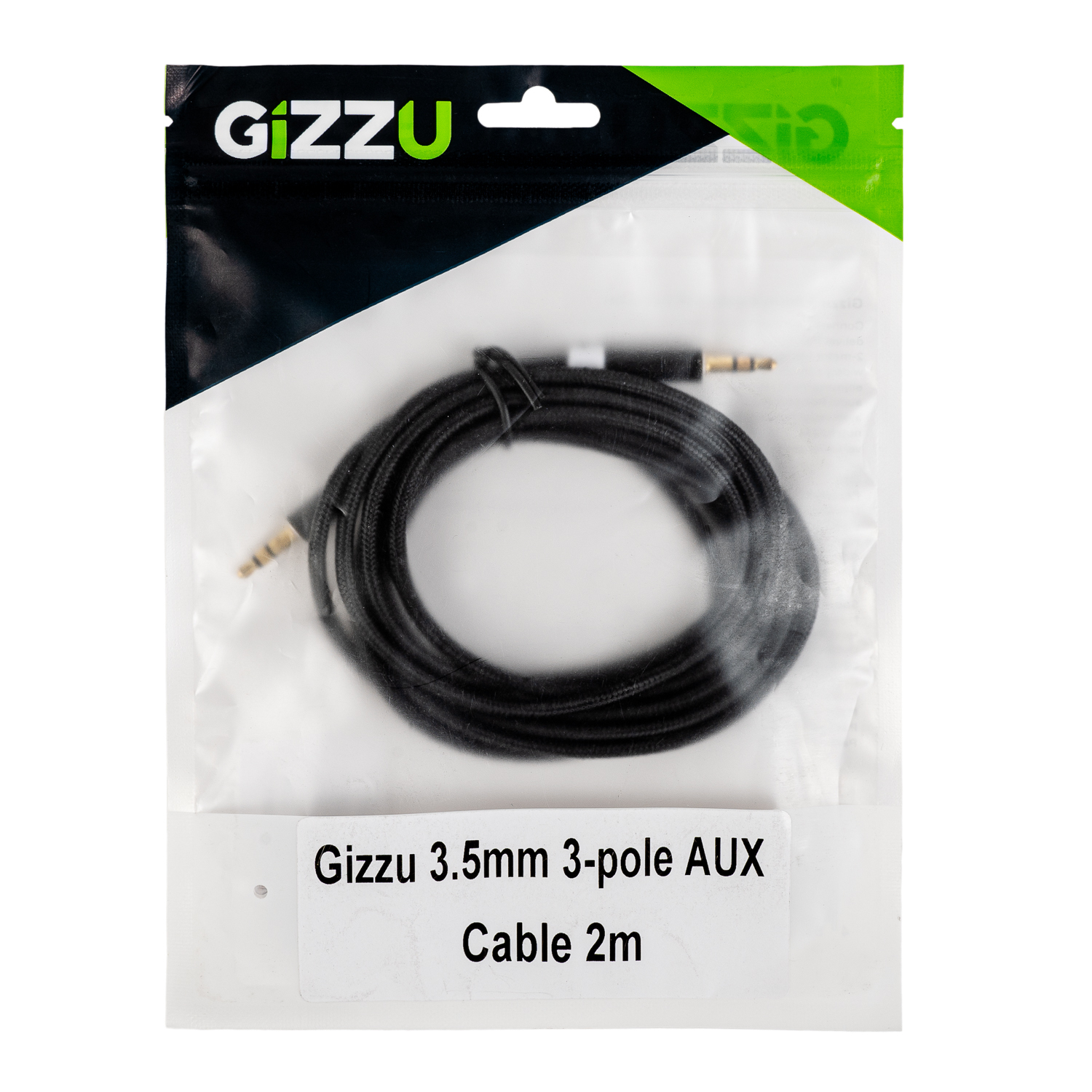 GCP35MM3_wr_04a Gizzu 3.5mm AUX Cable 2m - Black