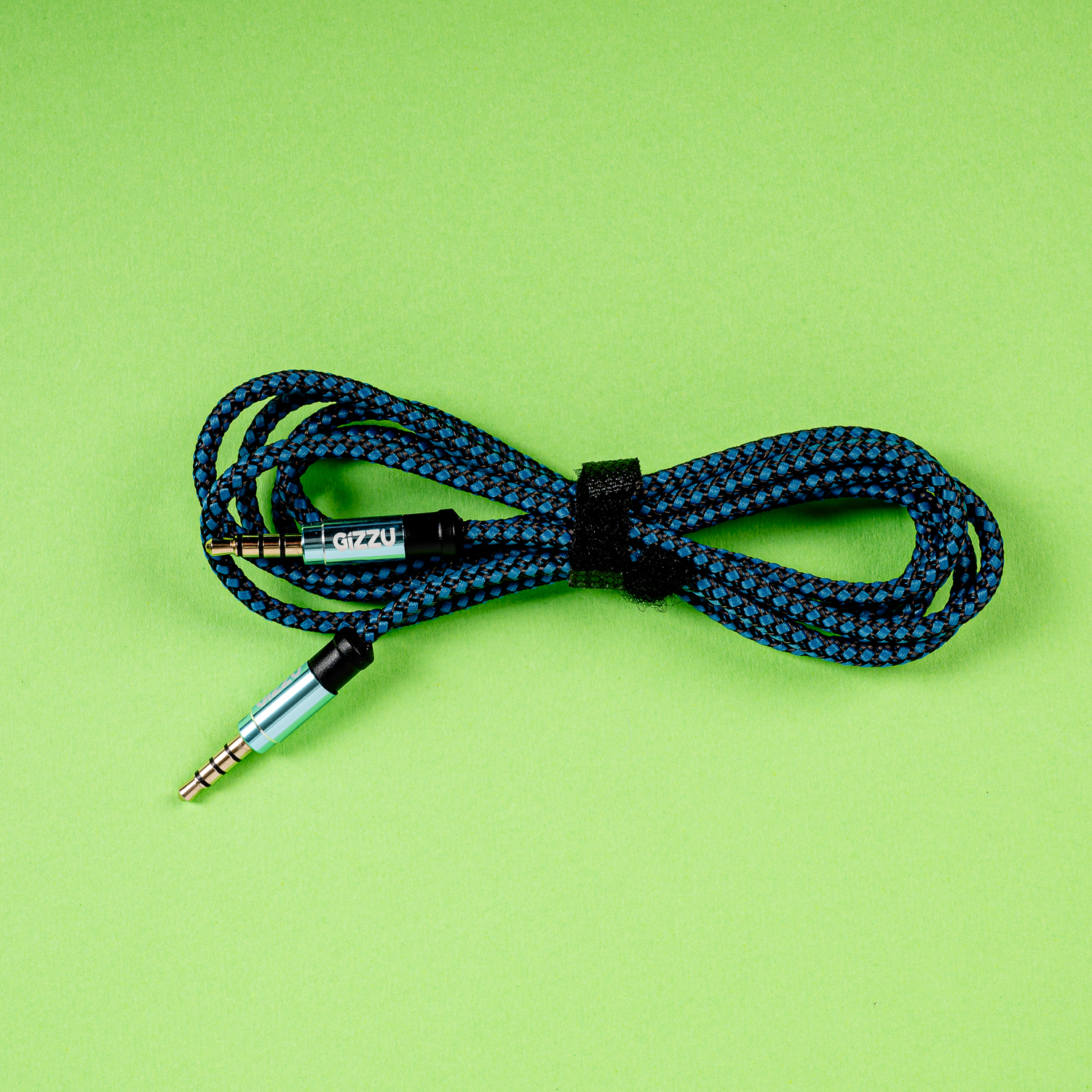 GCP35MM4_wr_05a Gizzu 3.5mm AUX Cable 1.5m - Black/Blue