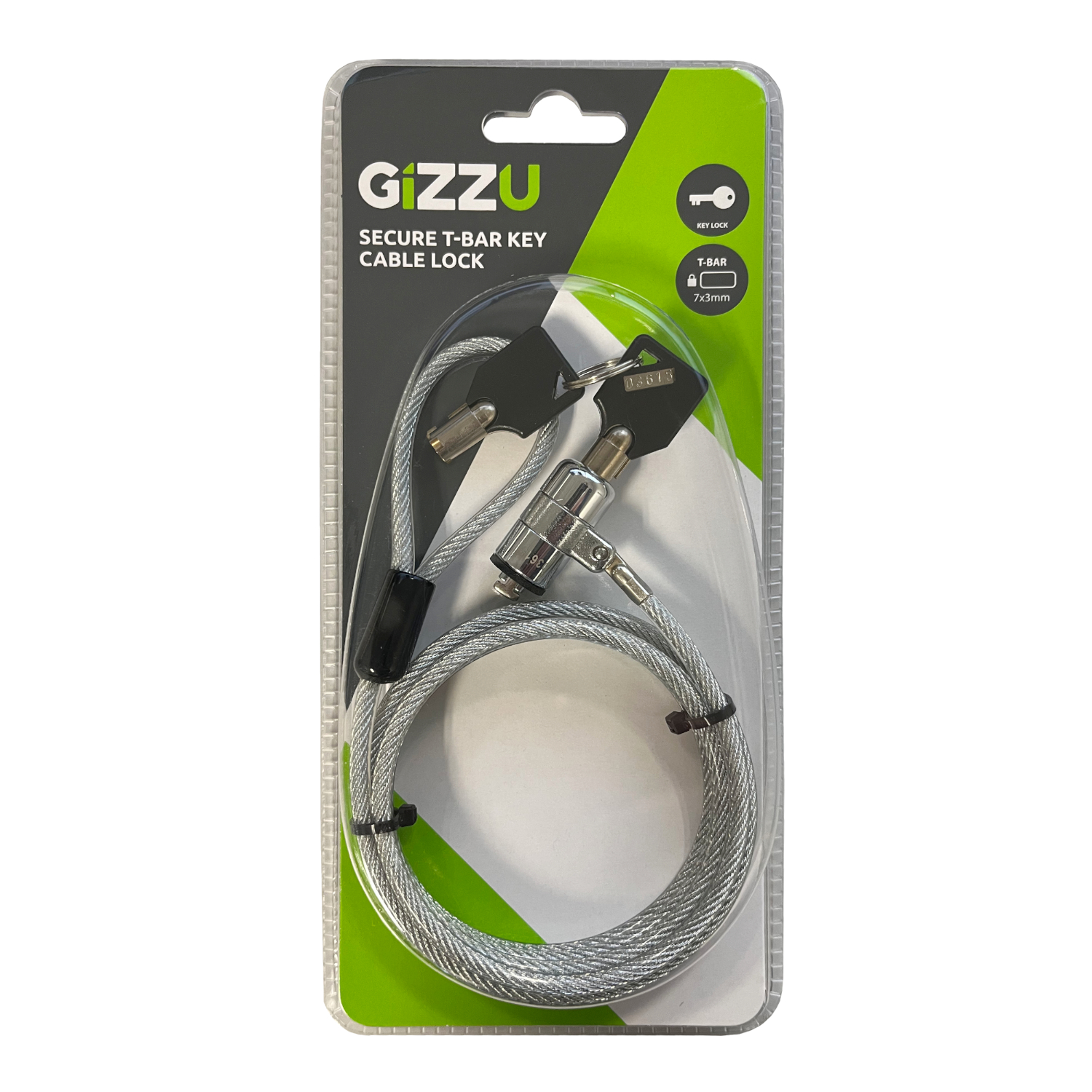 GCTKLMK_GIZZU-1.8m-T-Bar-Laptop-Cable-Lock-Master-Key-Compatible-Silver_wr_02a GIZZU 1.8m T-Bar Laptop Cable Lock Master Key Compatible