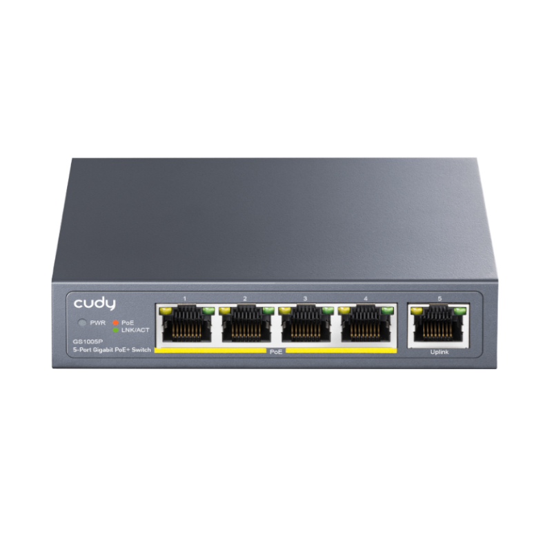 GS1005P_wr_01 Cudy 5-Port Gigabit PoE+ Unmanaged Switch