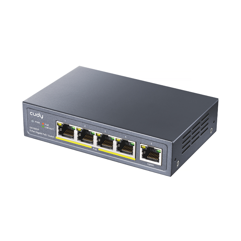 GS1005P_wr_02 Cudy 5-Port Gigabit PoE+ Unmanaged Switch