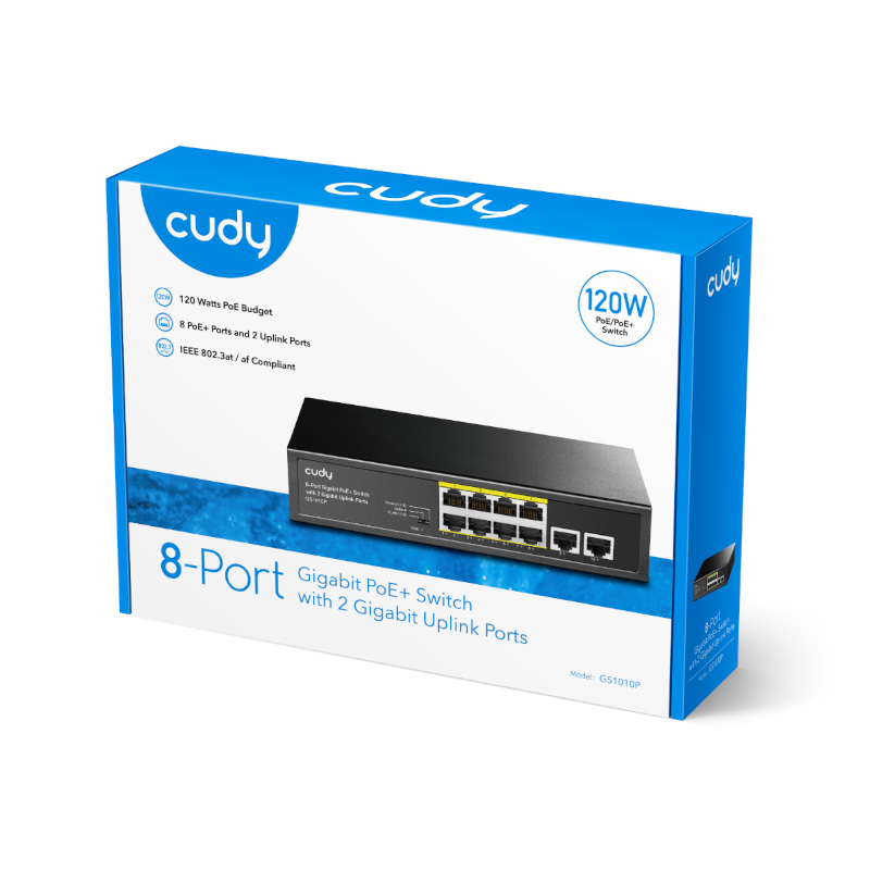 GS1010PE_wr_04 Cudy 8-Port Gigabit PoE+ Unmanaged Switch