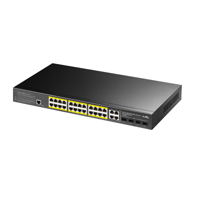 GS2028PS4_wr_02 Cudy 24 Port Layer 2 Managed Gigabit PoE Switch