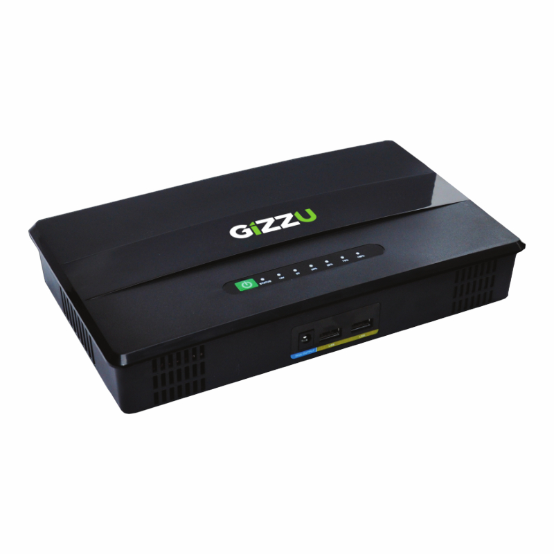 GUP60WPRO_wr_01a GIZZU 60W 69Wh 21600mAh Mini POE DC UPS LifePO4 - Black