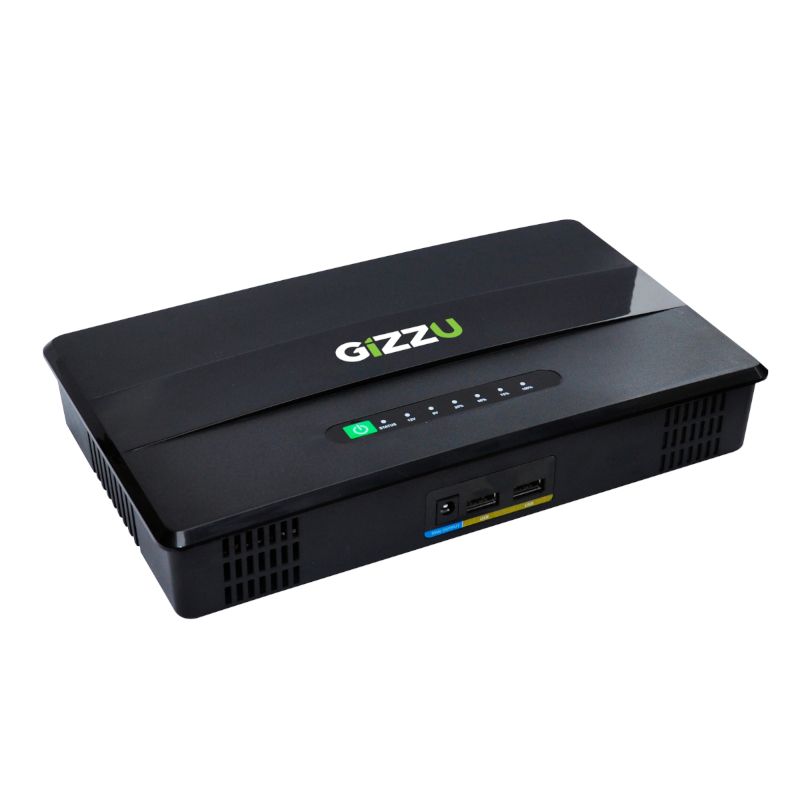 GUP60W_wr_01 GIZZU 60W 65Wh 17600mAh Mini POE DC UPS Lithium - Black