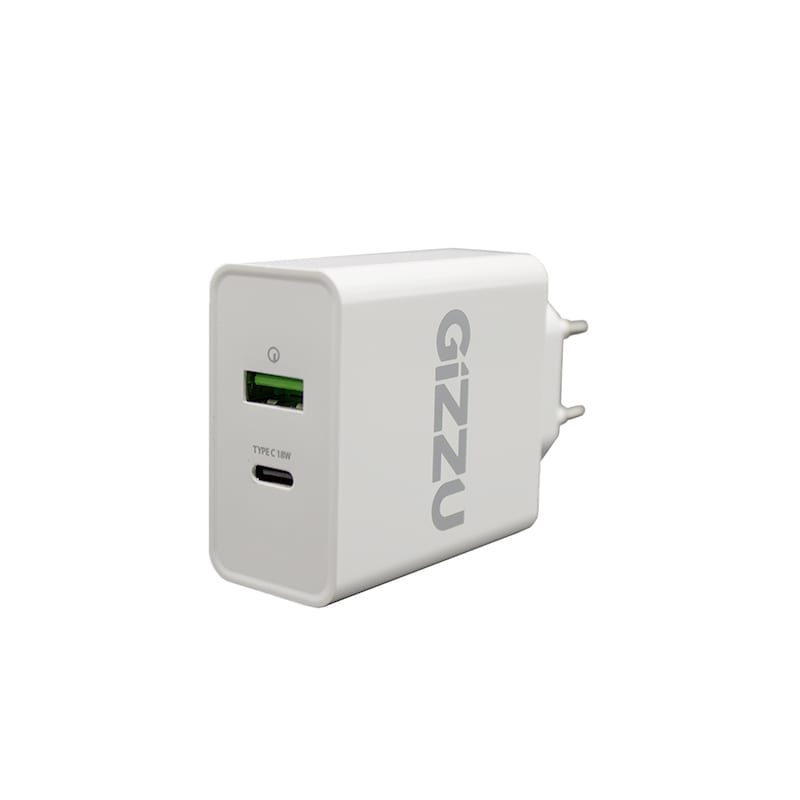 GWCPDU36W_wr_01 GIZZU Wall Charger Type C 36W PD QC3.0 18W - White