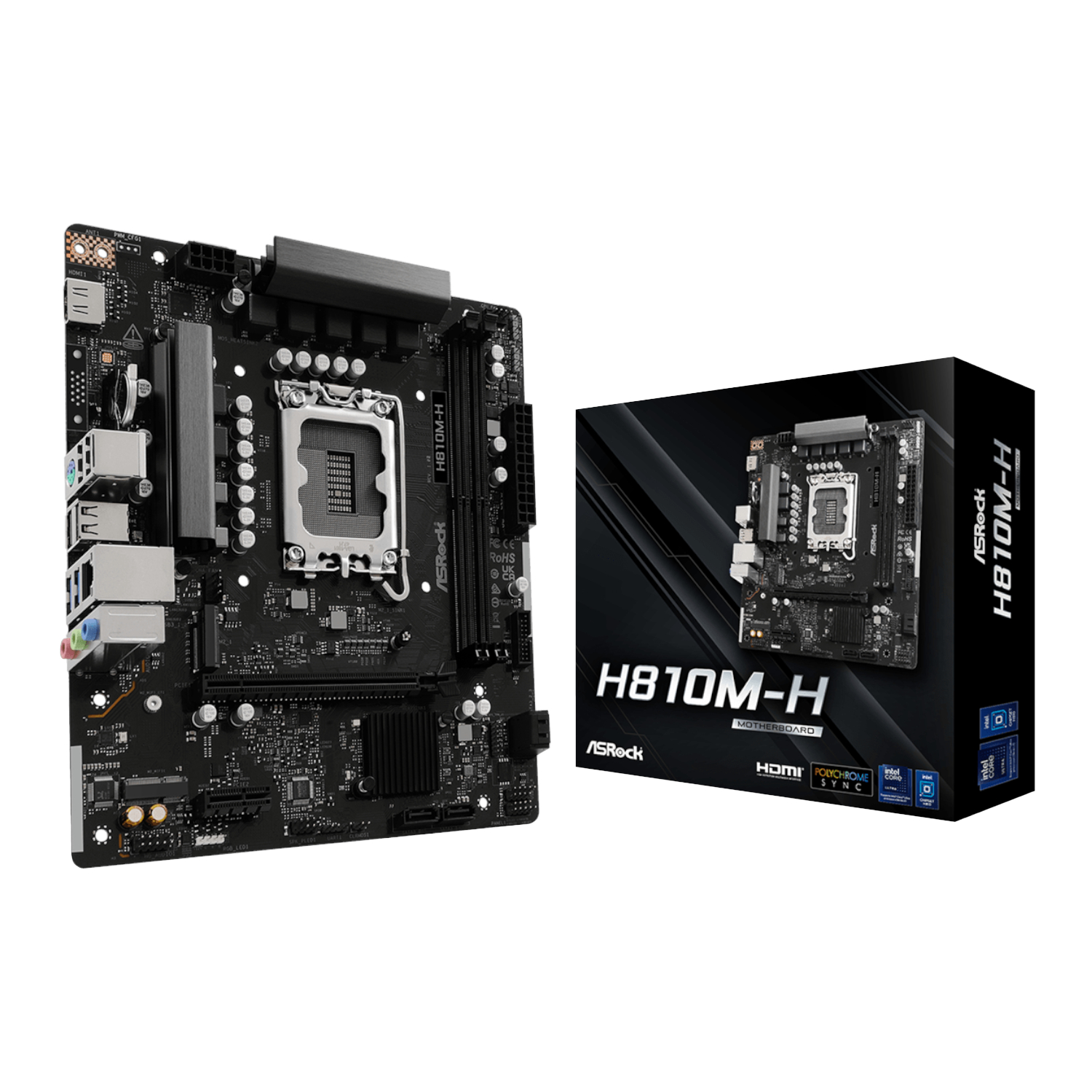 H810M-H_ASRock-H810M-H-Intel-LGA1851-Micro-ATX-Motherboard-Black_wr_01a ASRock H810M-H Intel LGA1851 Micro ATX Motherboard - Black