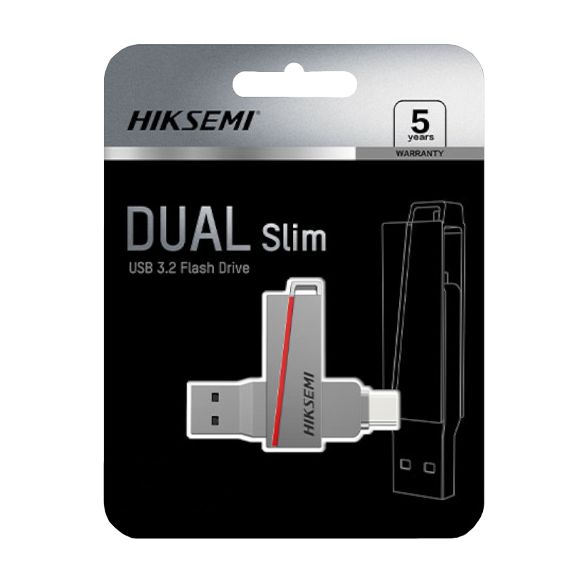 HS-USB-E307C-128G_wr_05 HIKSEMI Dual Slim 128GB USB3.2 Flash Drive