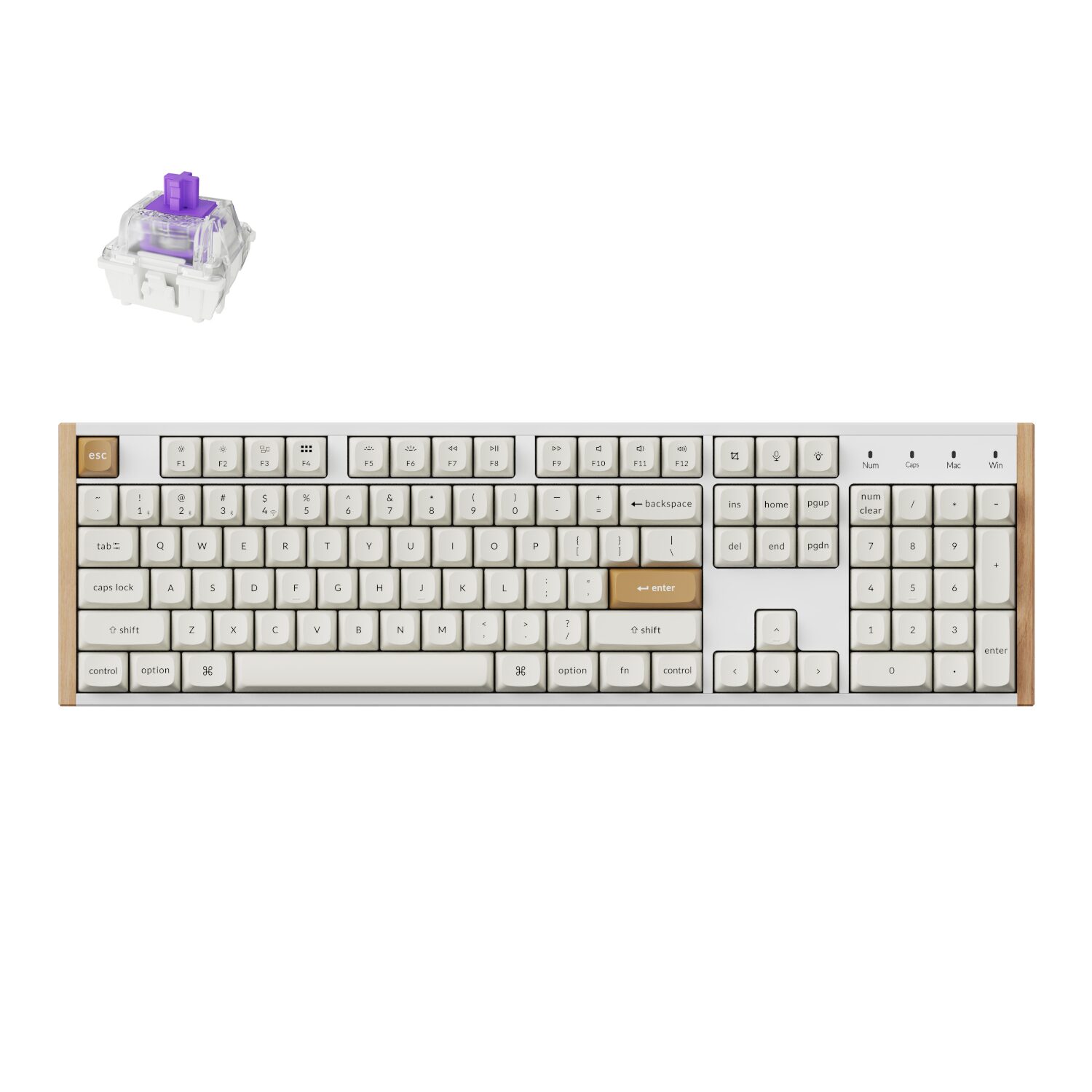 K10H-Q1_Keychron_K10_HE_100_Hot-Swap_Gateron_Dbl_wr_01 Keychron K10 HE Special Edition Full-size Hot-Swap Gateron Dbl-Rail Nebula Switch RGB Wireless Keyboard - White (Wood + Al)