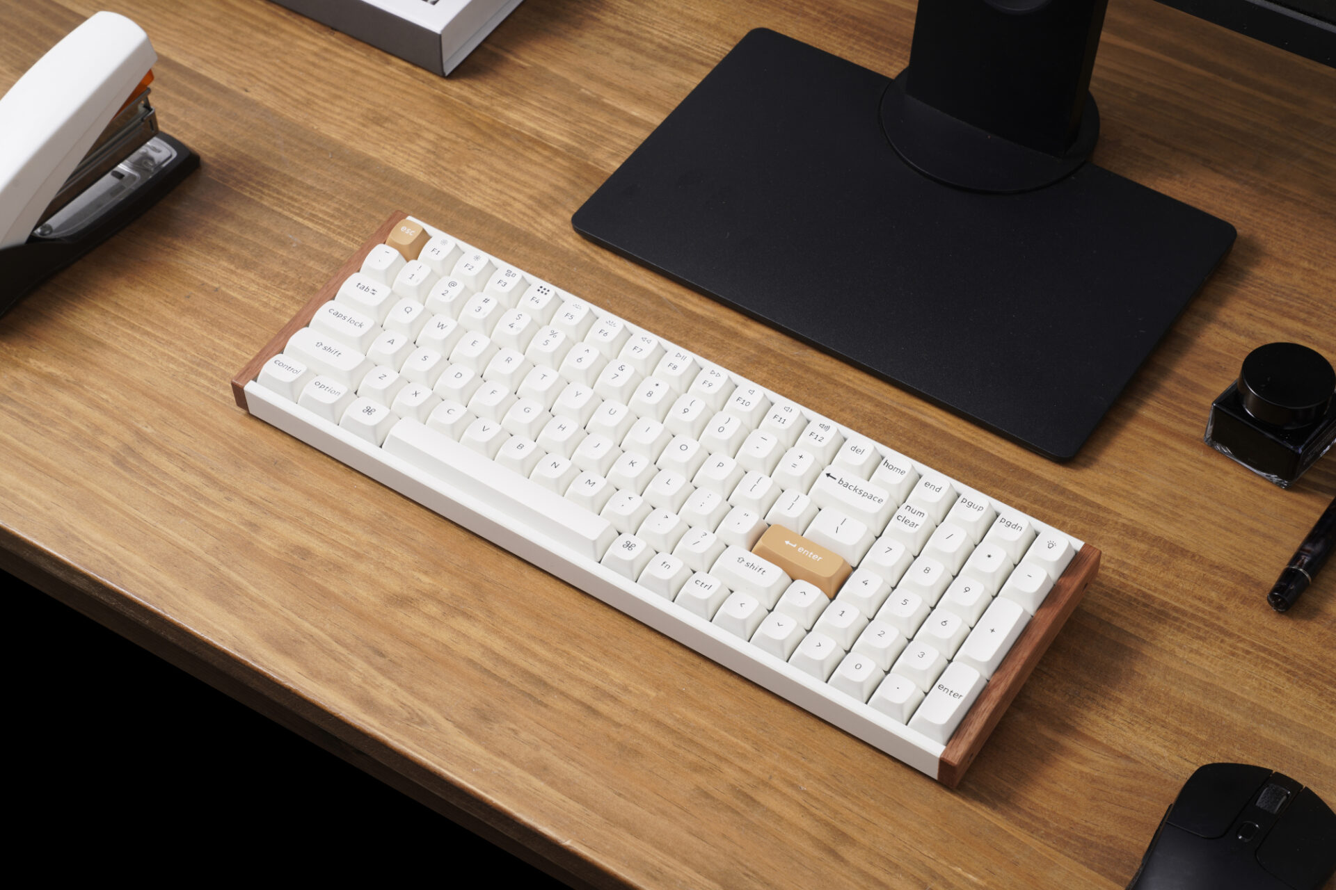 K4H-Q1_LS Keychron K4 HE 96% Magnetic Switch Hot-Swap RGB Wireless Keyboard – White (Wood + Aluminium)
