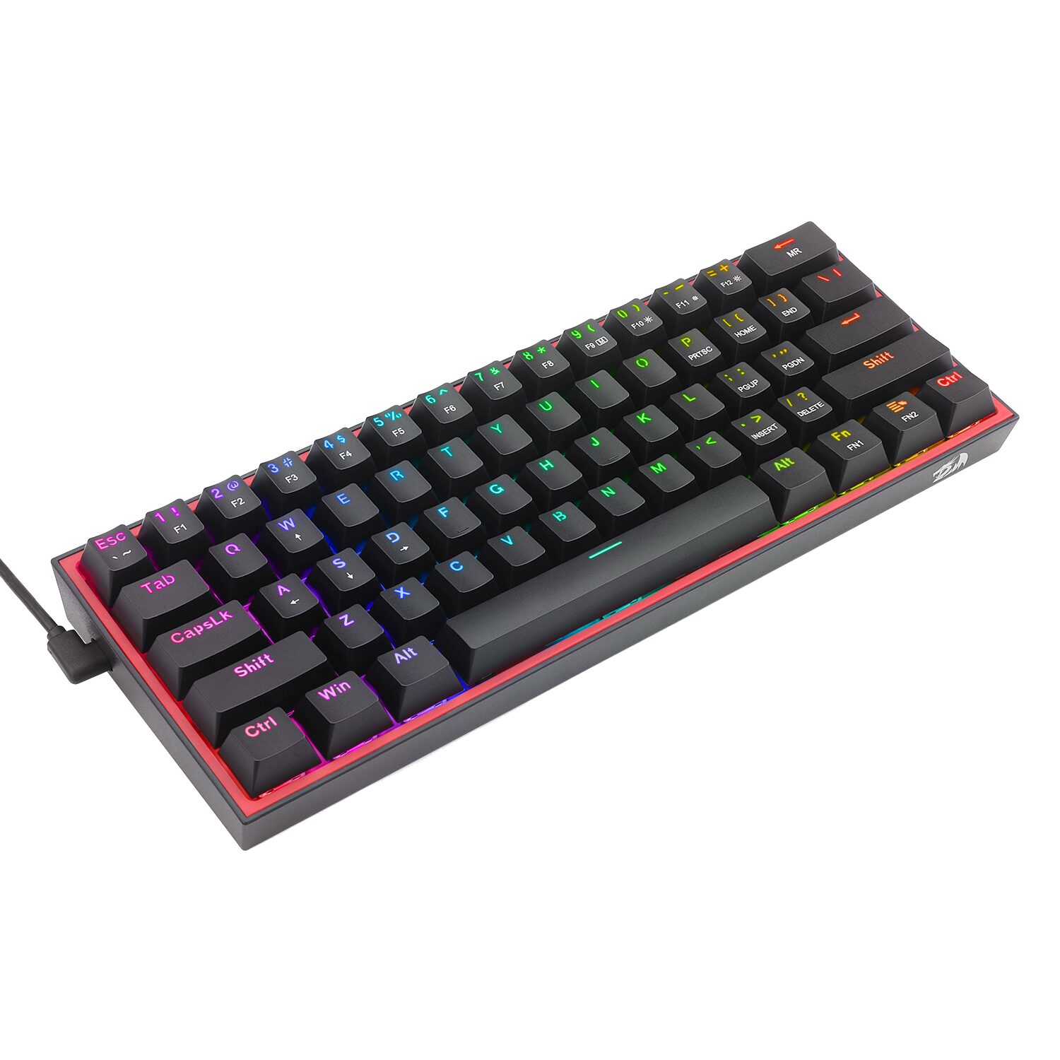 K617-RGB-WR-02-1 Redragon K616 FIZZ Pro 61-Key RGB Mechanical Gaming Keyboard – Black (60%, RGB, Wireless/Wired, Hot-Swappable)