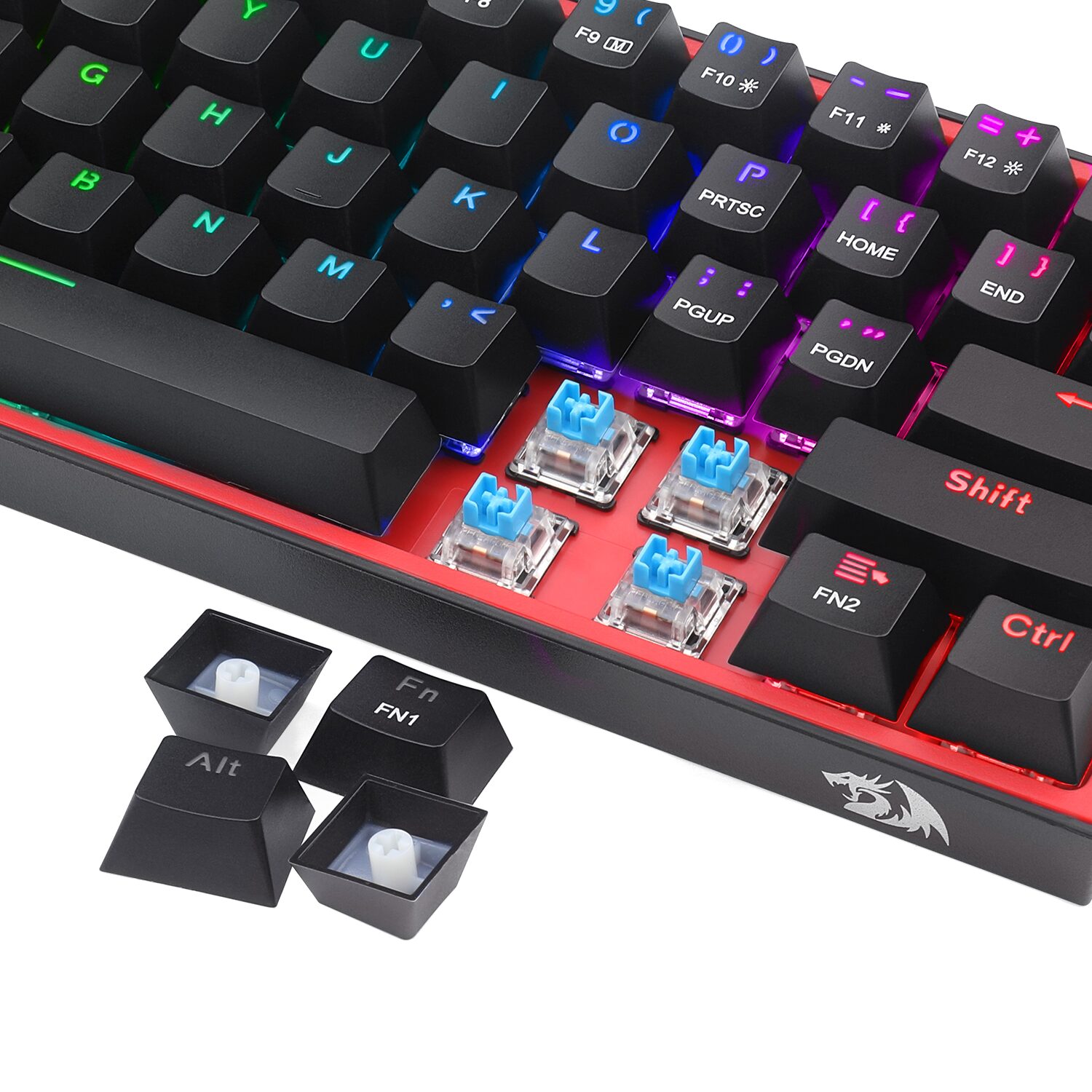 K617-RGB-WR-04-1 Redragon K616 FIZZ Pro 61-Key RGB Mechanical Gaming Keyboard – Black (60%, RGB, Wireless/Wired, Hot-Swappable)