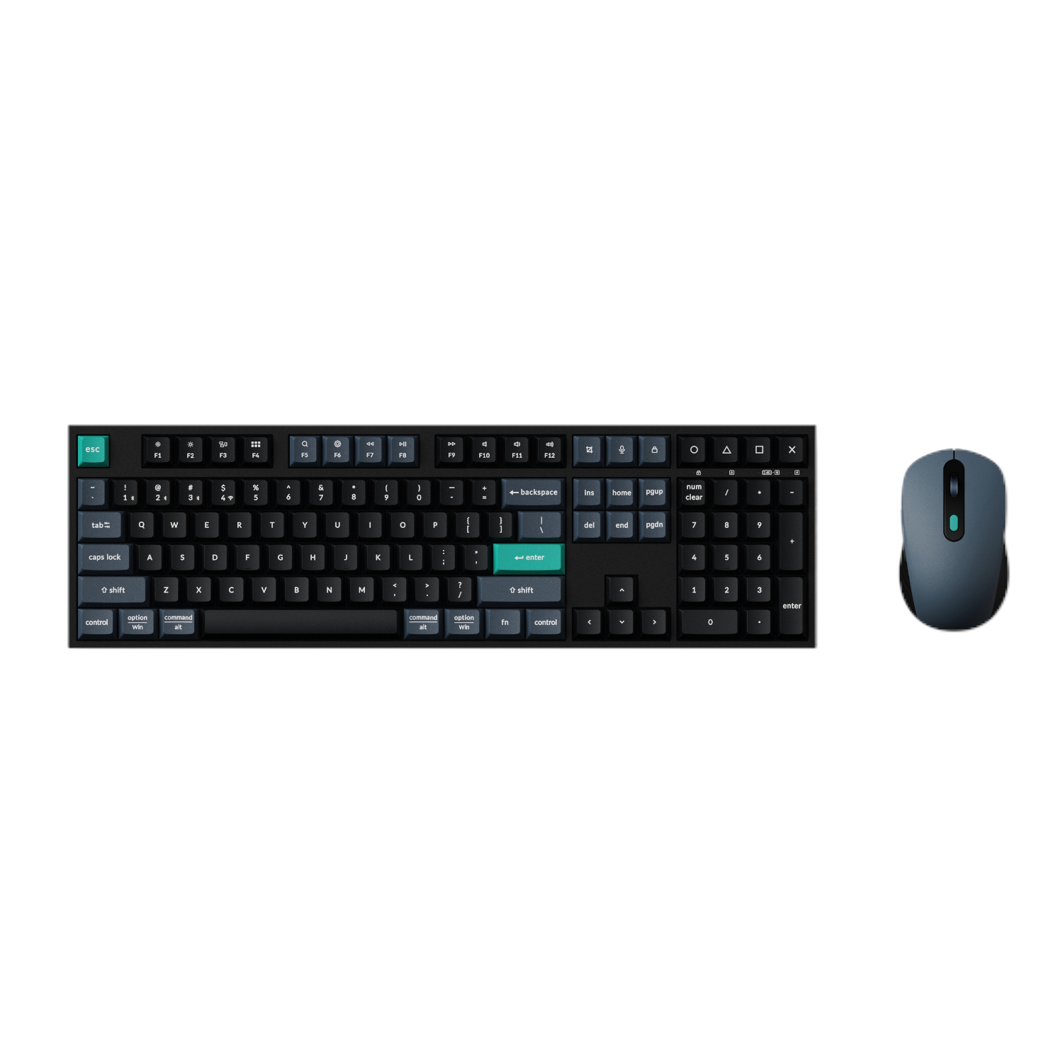 KCBD2_Keychron-B36-Wireless-Kbrd-Mse-Combo Keychron B36 100% Layout Wireless Keyboard and Mouse Combo – Black/Green