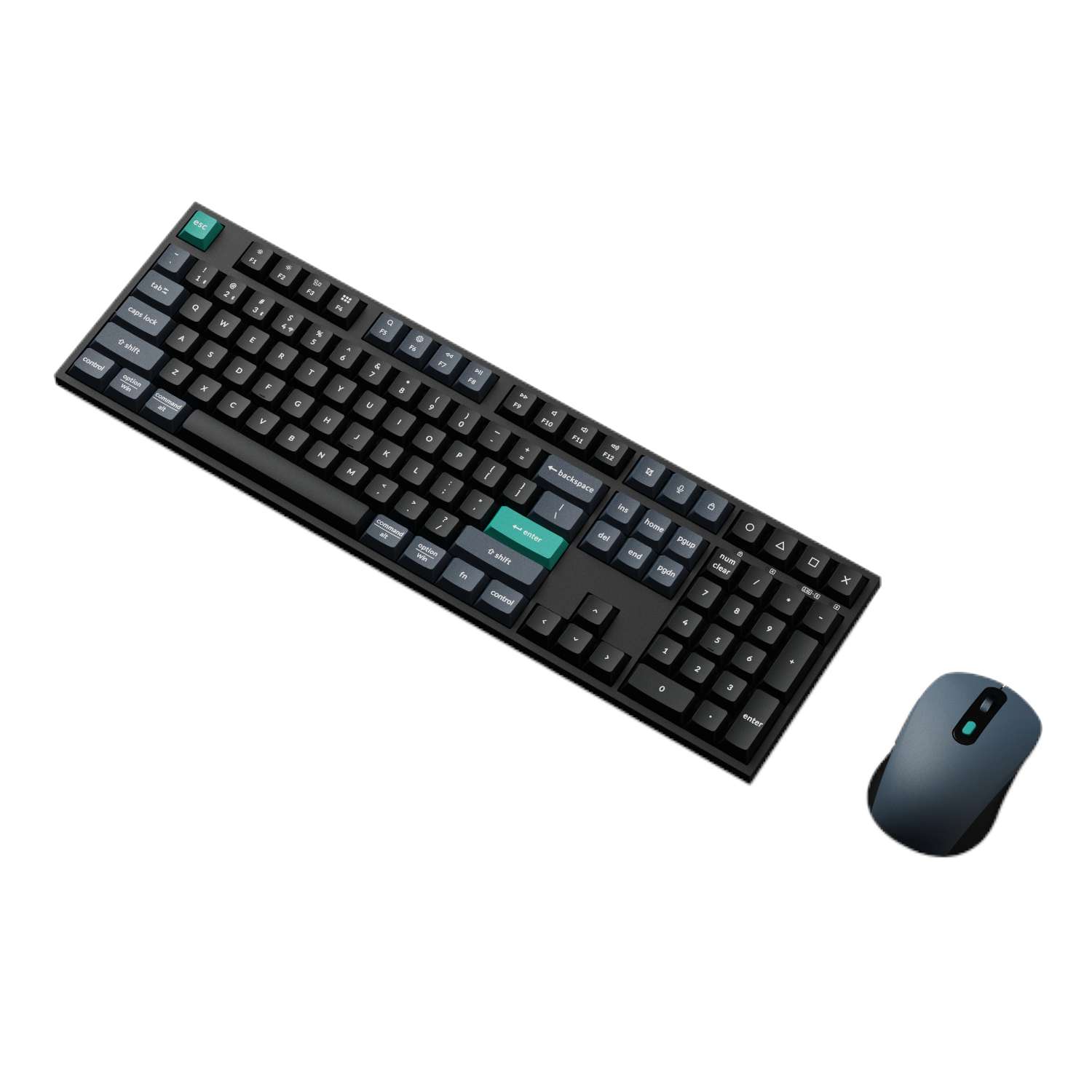 KCBD2_Keychron-B36-Wireless-Kbrd-Mse-Combo_01 Keychron B36 100% Layout Wireless Keyboard and Mouse Combo – Black/Green