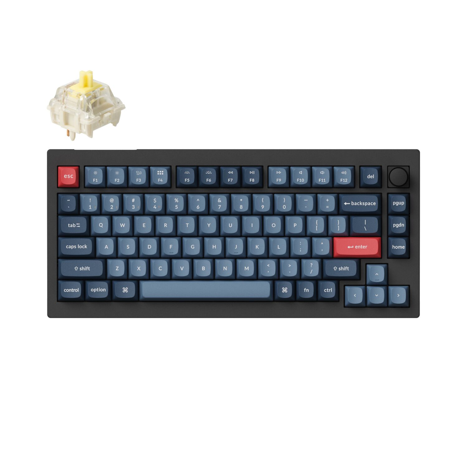 KEYCHRON-V1MAX-75-BAN-GATJUP-RGB-WL-KB-wr-01 Keychron V1 Max QMK/VIA Wireless Custom Mechanical Keyboard | BANANA Switches – Black