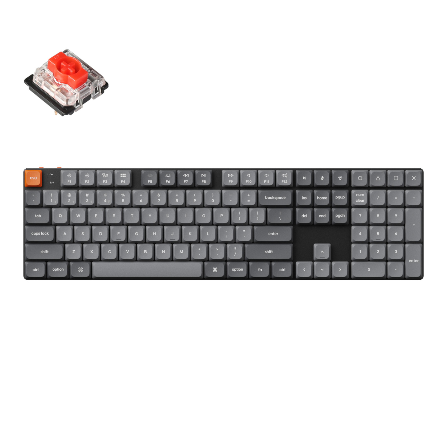 Keychron_K5M-H1_wr_01a Keychron K5 Max QMK/VIA Full-sized Wireless Custom Mechanical Keyboard | RED Switches