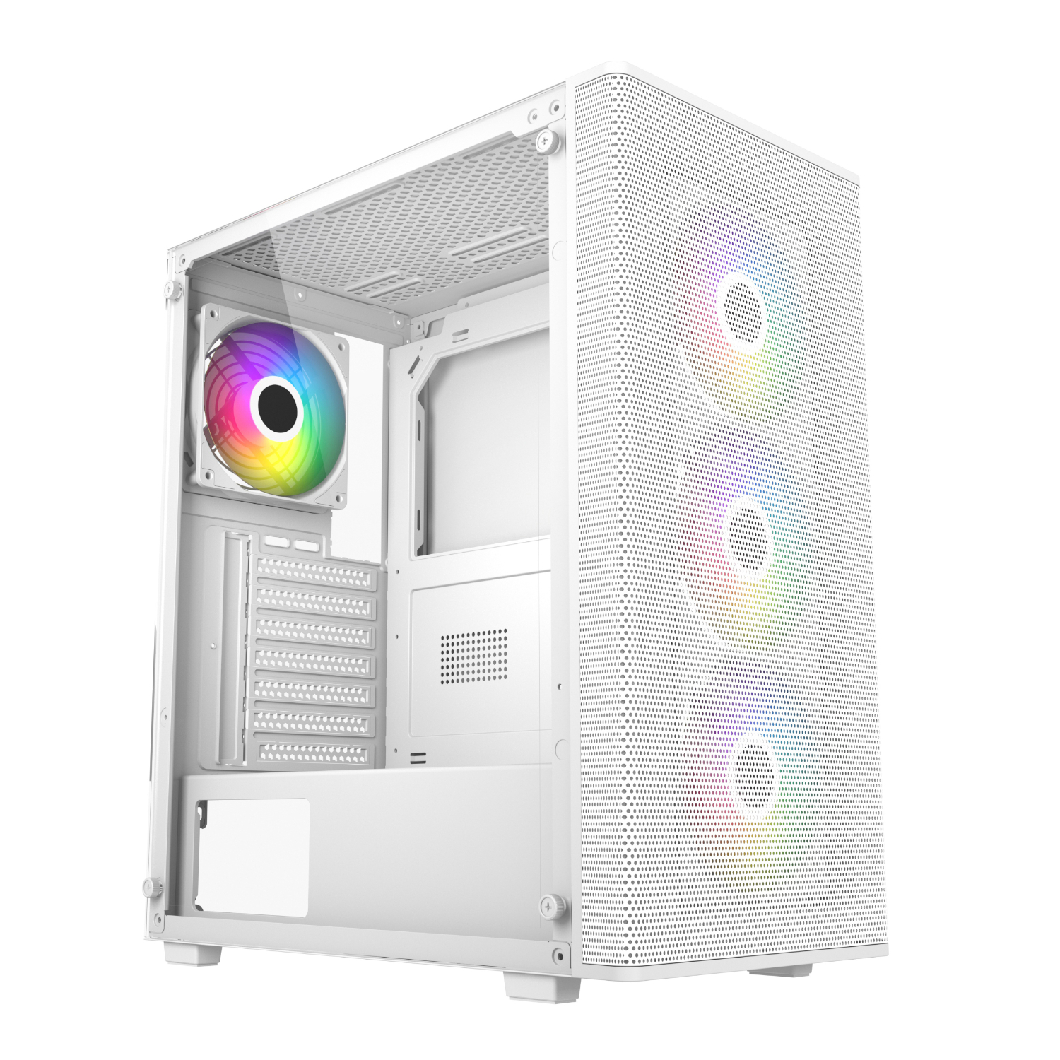 M220-WA_FSP-M220-ATX-RGB-Gaming-Chassis-White_wr_01 FSP M220 ATX Mid Tower Gaming Chassis - White