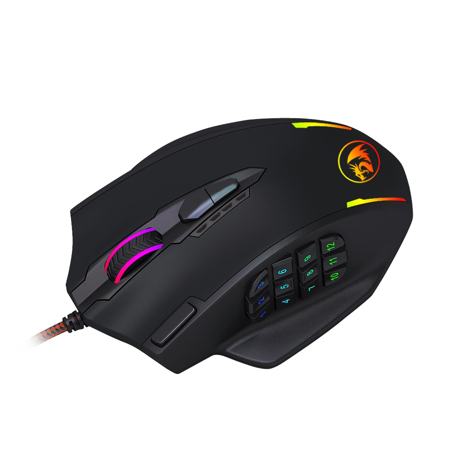 M908-5 REDRAGON IMPACT 12400DPI MMO Gaming Mouse - Black