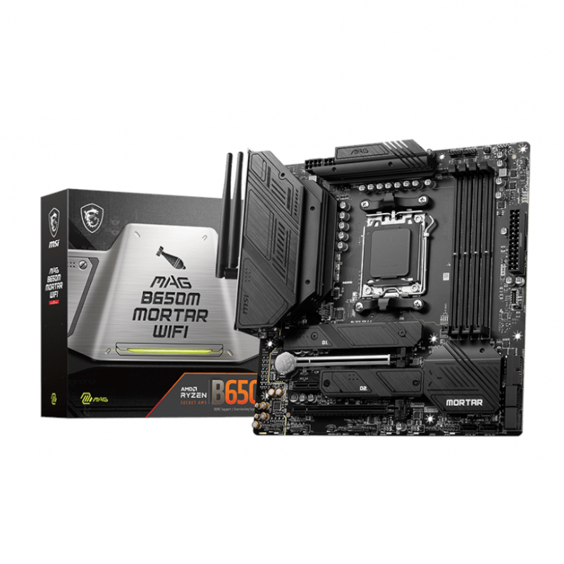 MAGB650MMORTARWIFI_wr_01a MSI MAG B650M MORTAR WIFI AMD AM5 mATX Gaming Motherboard