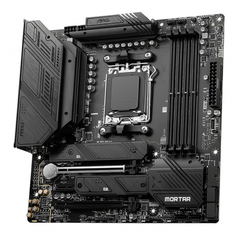 MAGB650MMORTARWIFI_wr_03a MSI MAG B650M MORTAR WIFI AMD AM5 mATX Gaming Motherboard