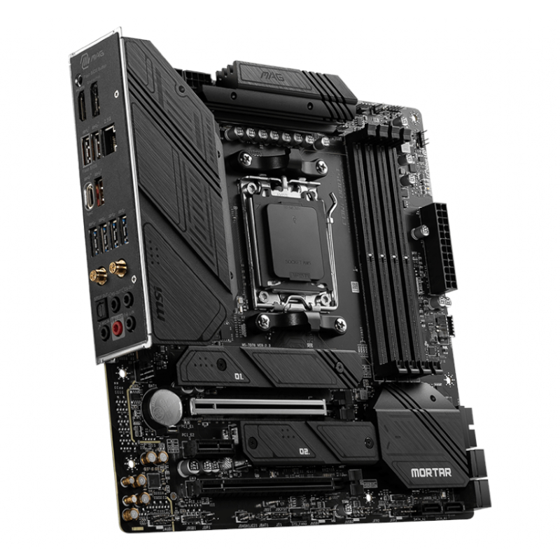 MAGB650MMORTARWIFI_wr_04a MSI MAG B650M MORTAR WIFI AMD AM5 mATX Gaming Motherboard