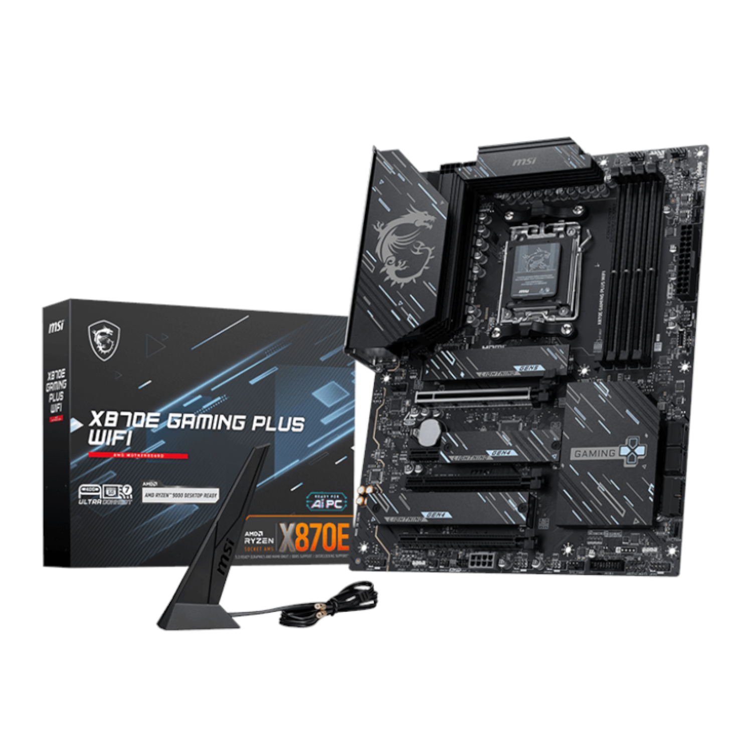 MAGX870EGAMINGPLUSWIFI_MSI-X870E-GAM-PLS-WIFI-AM5-ATX-4X-DDR5_wr_01 MSI X870E Gaming Plus WIFI AM5 ATX Gaming Motherboard