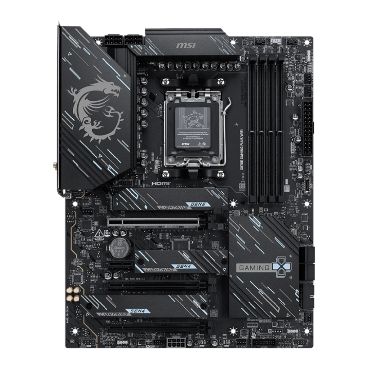 MAGX870EGAMINGPLUSWIFI_MSI-X870E-GAM-PLS-WIFI-AM5-ATX-4X-DDR5_wr_02 MSI X870E Gaming Plus WIFI AM5 ATX Gaming Motherboard