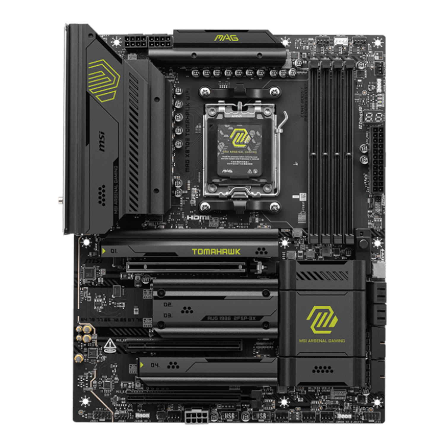 MAGX870ETOMAHAWKWIFI_MSI-X870E-TOMHWK-WIFI-AM5-ATX-4X-DDR5_wr_02 MSI MAG X870E TOMAHAWK WIFI AM5 ATX DDR5 Gaming Motherboard