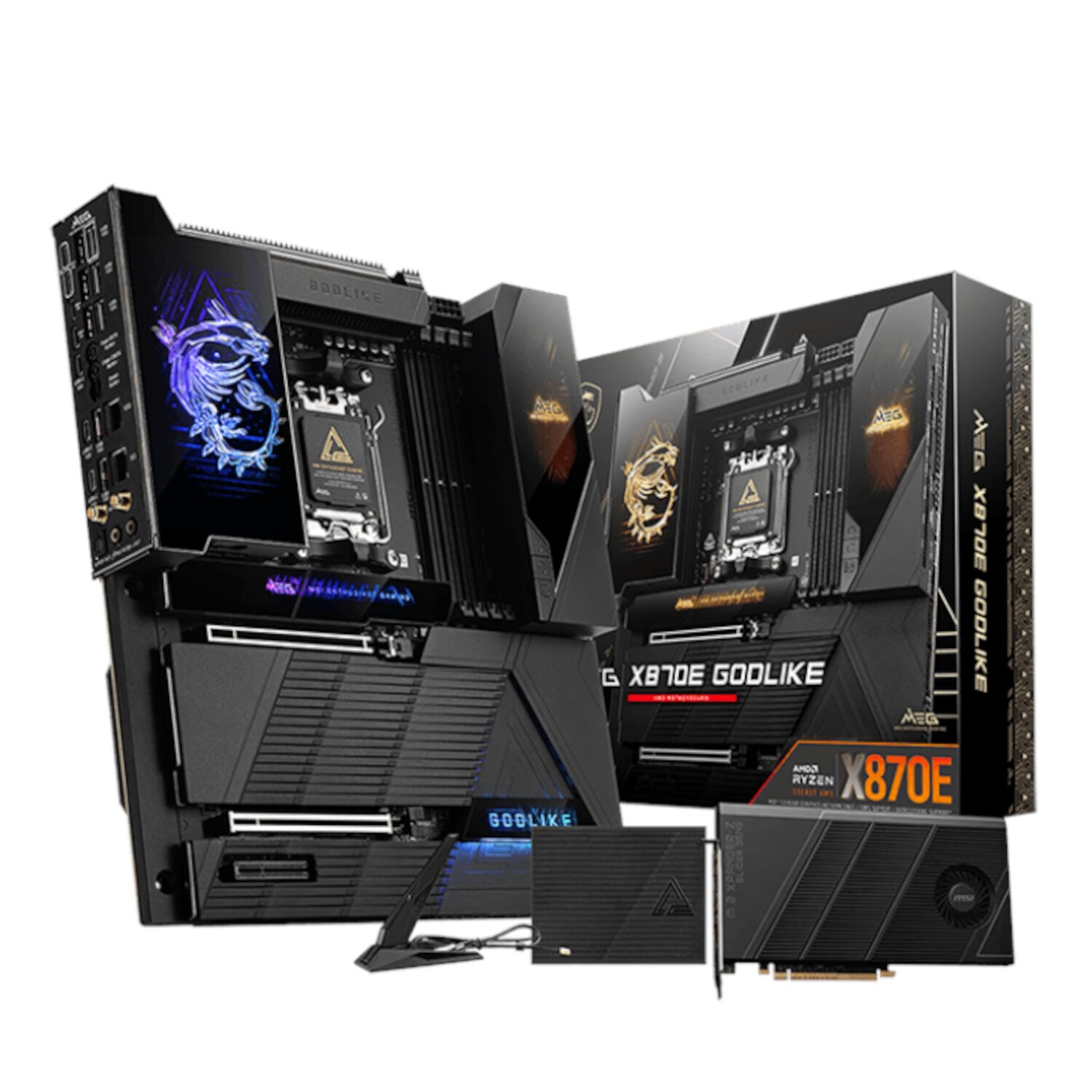 MEGX870EGODLIKE-WR-01 MSI MEG X870E GODLIKE E-ATX AM5 Motherboard with Wi-Fi 7