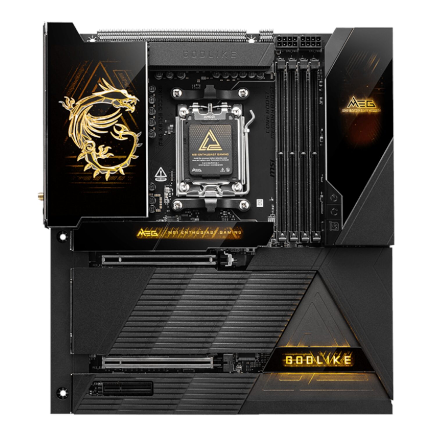 MEGX870EGODLIKE-WR-02 MSI MEG X870E GODLIKE E-ATX AM5 Motherboard with Wi-Fi 7