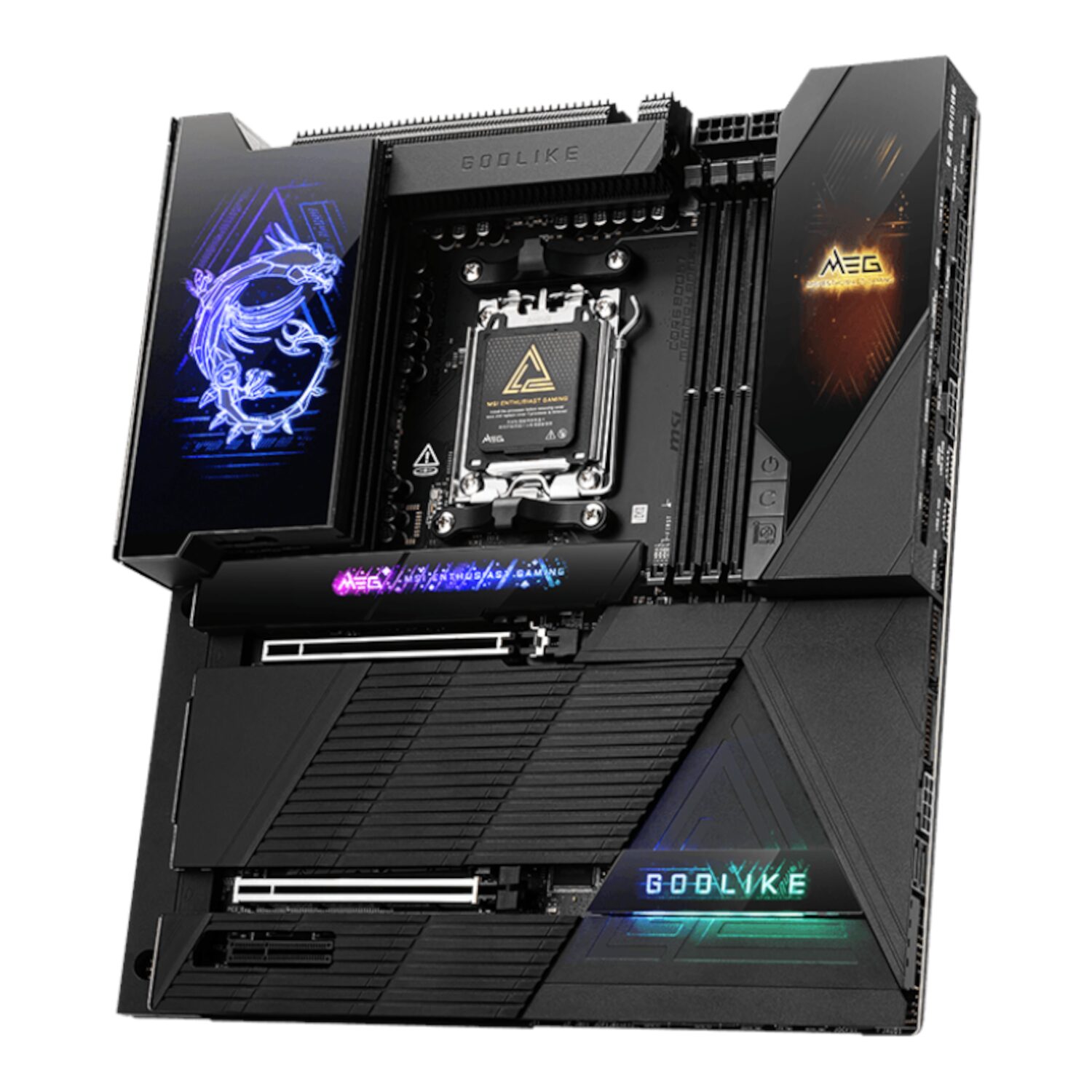 MEGX870EGODLIKE-WR-03 MSI MEG X870E GODLIKE E-ATX AM5 Motherboard with Wi-Fi 7