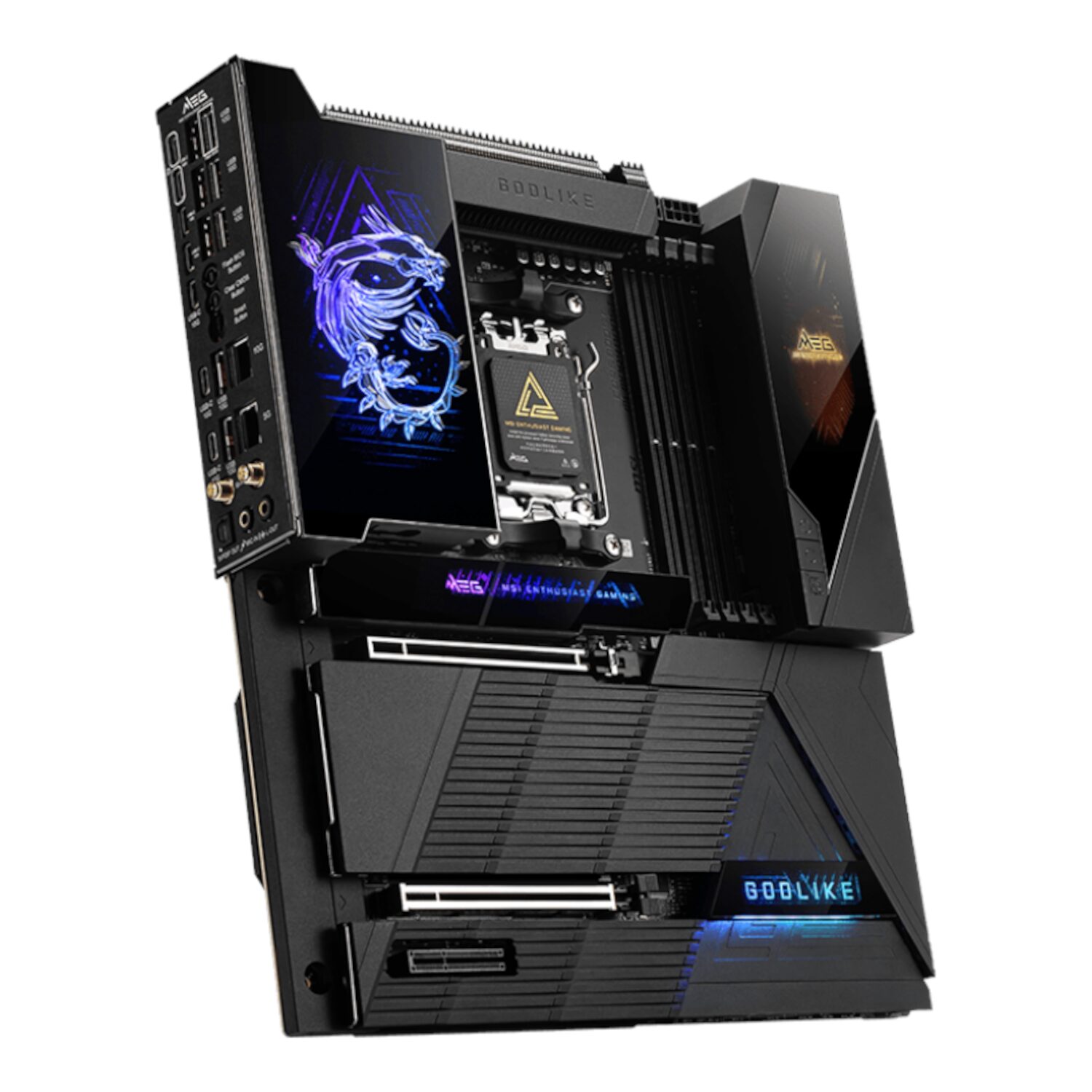 MEGX870EGODLIKE-WR-04 MSI MEG X870E GODLIKE E-ATX AM5 Motherboard with Wi-Fi 7