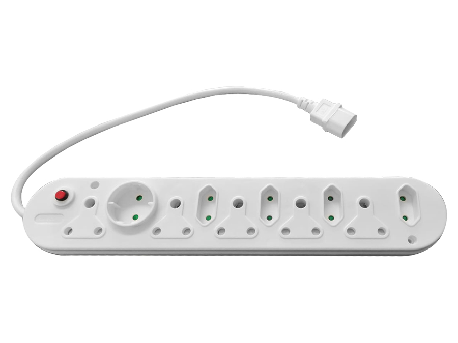 MP-10WIEC Multi Plug 5x16A 5x5A 0.5m IEC Cord White