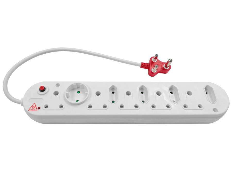 MP-10WSUR Multi Plug 5x16A 5x5A 0.5m Cord Surge Protected White