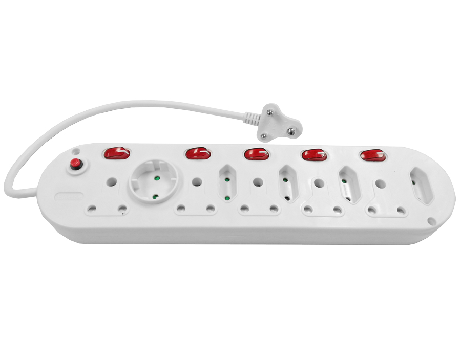 MP-10WSWI Multi Plug 5x16A 5x5A 0.5m Cord Switched White