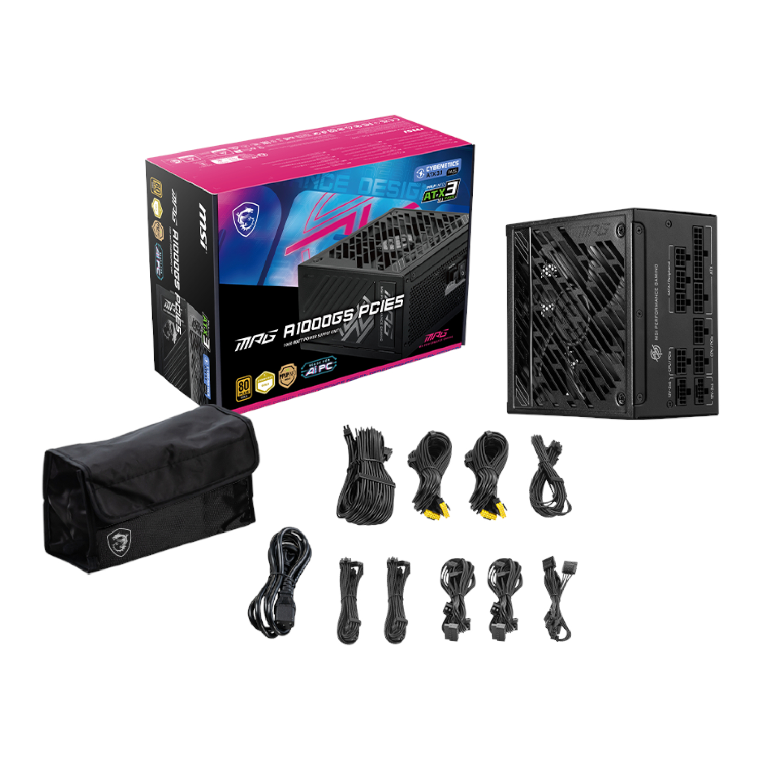 MPG-A1000GS-PCIE5_MSI-MPG-A1000GS-PCIe-5-80-PLUS-Gold-Modular-Power-Supply_wr_05a MSI MPG A1000GS PCIe 5 80 PLUS Gold Modular Power Supply