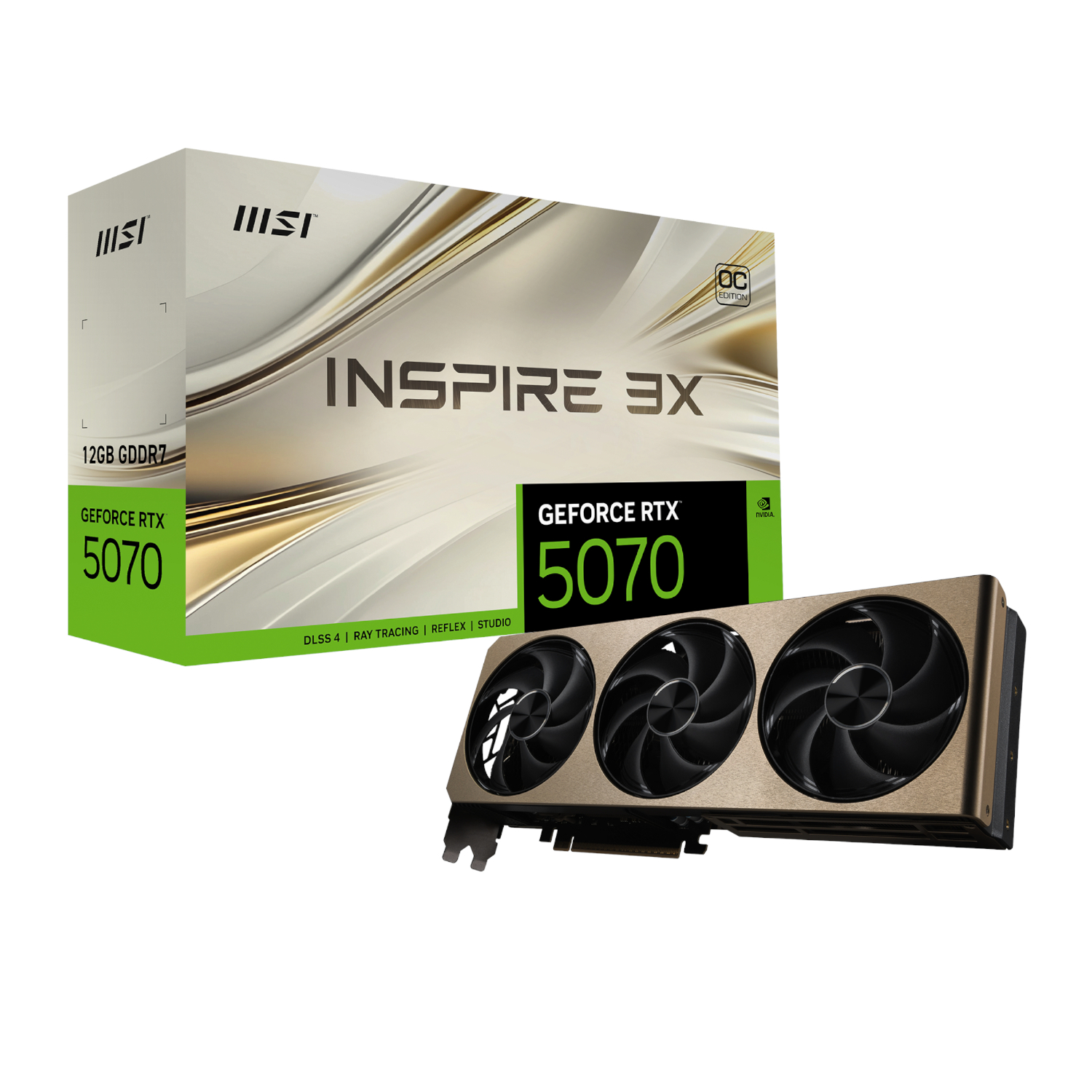 MSI_RTX5070INSPIRE3XOC12GB_wr_01a MSI GeForce RTX 5070 INSPIRE 3X OC 12GB Graphics Card