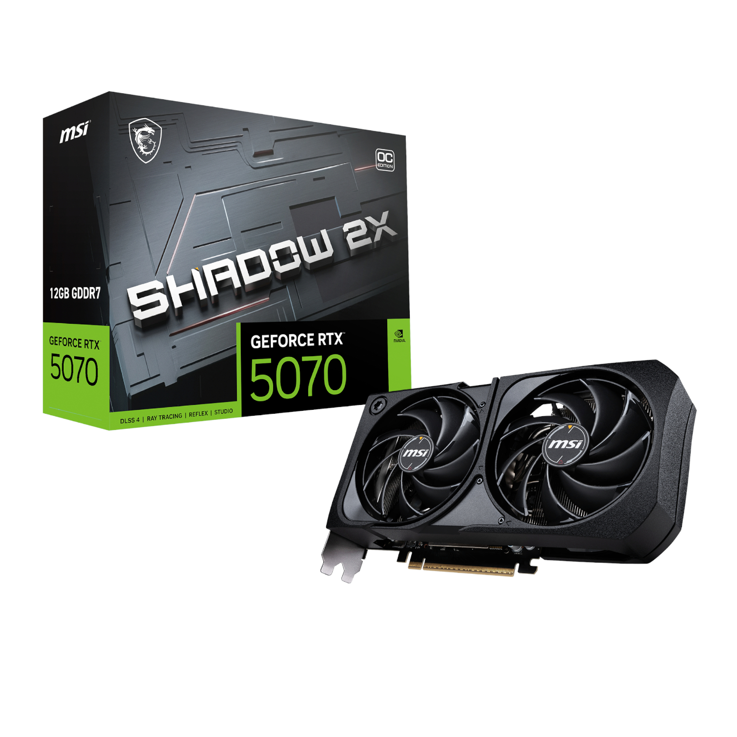 MSI_RTX5070SHADOW2XOC12GB_wr_01a MSI GeForce RTX 5070 SHADOW 2X OC 12GB Graphics Card