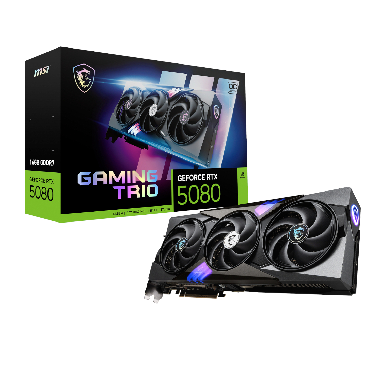 MSI_RTX5080GAMINGTRIOOC16GB_wr_01 MSI GeForce RTX 5080 GAMING TRIO OC 16G Graphics Card