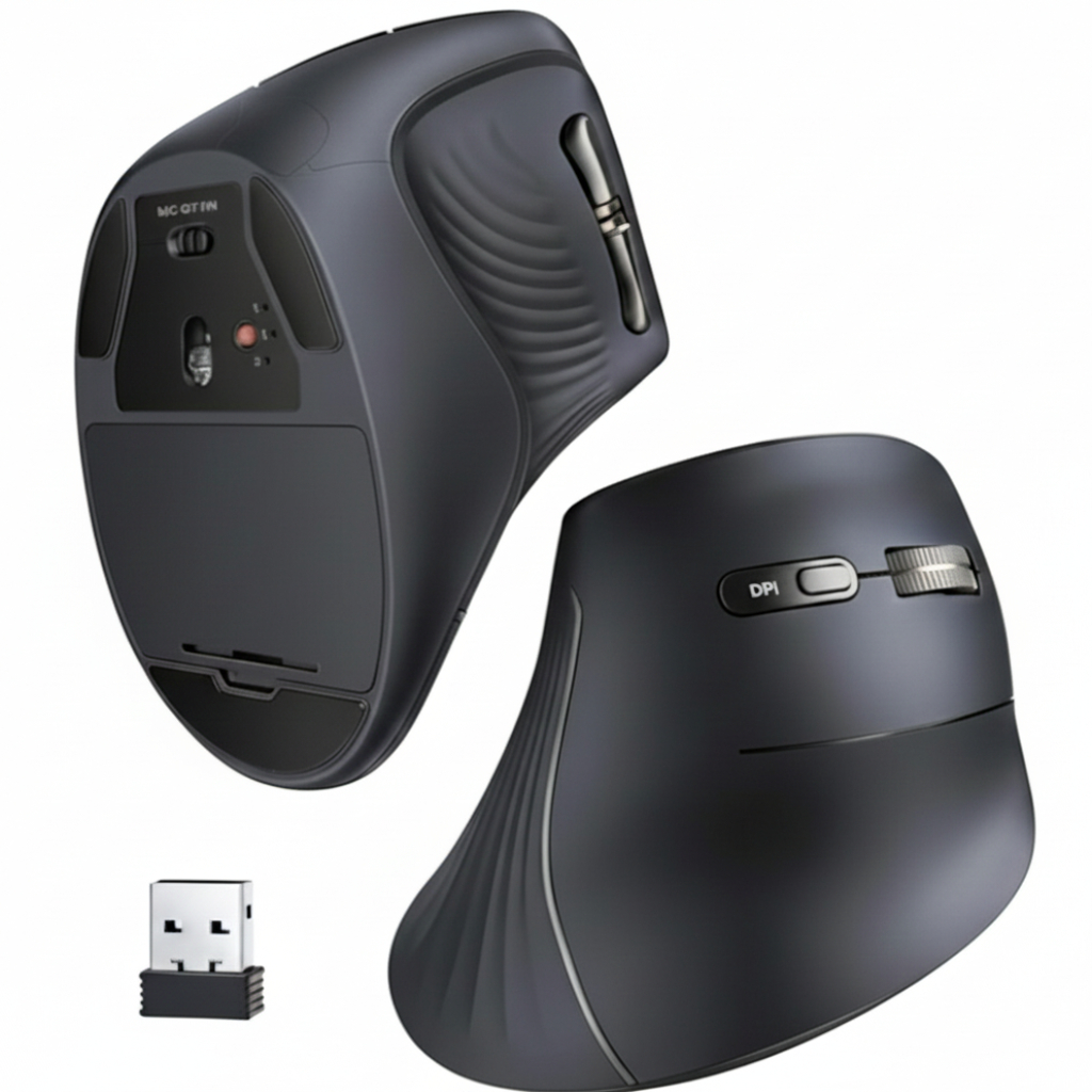 MU008-25444_Ugreen-Multi-Mode-Vertical-Mouse_03 UGREEN Multi-Mode Vertical Mouse Bluetooth and 2.4G Wireless–Black