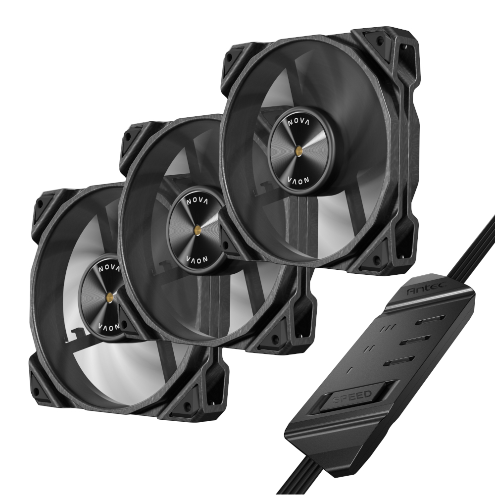NOVA-120-3PK_wr_07 Antec NOVA 120 PWM Fan 3 Pack with Speed Controller - Black