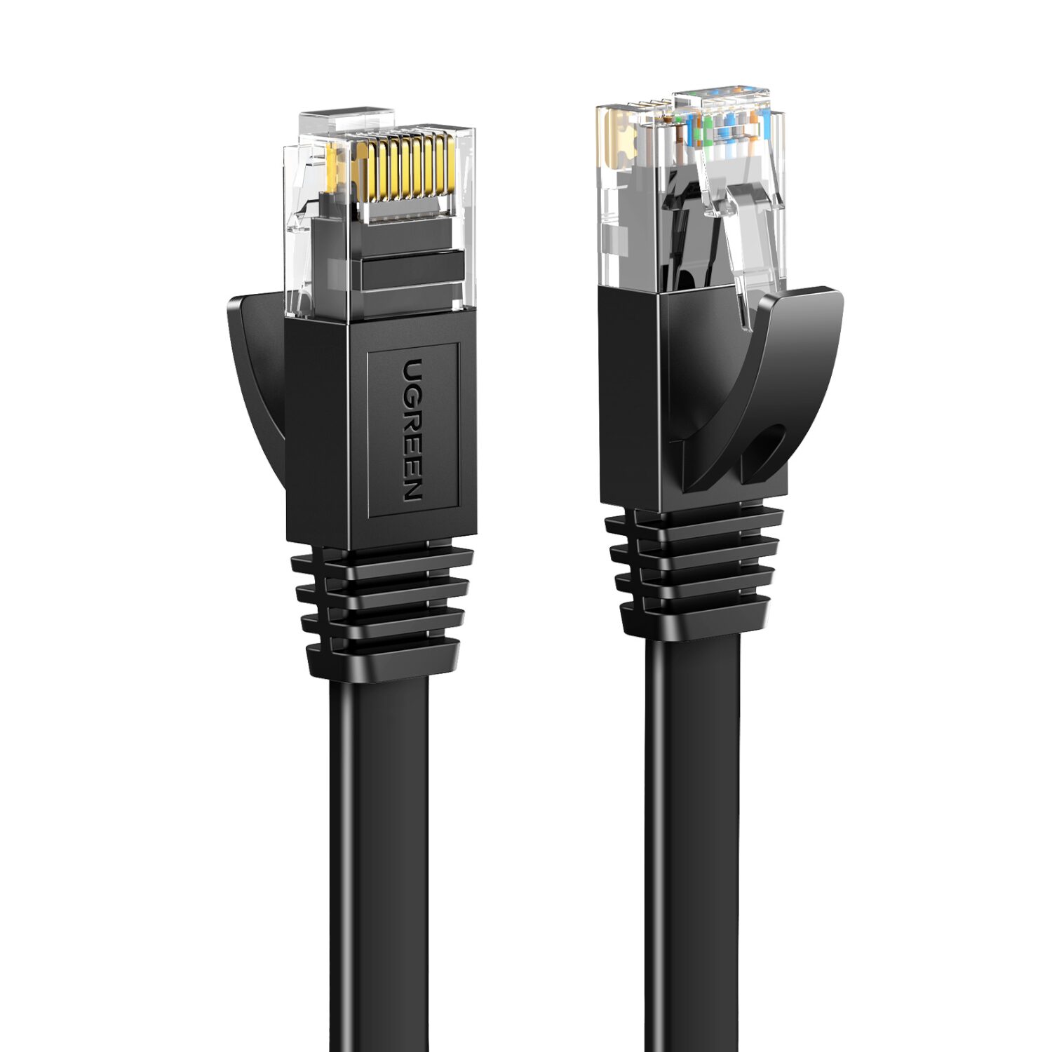 NW102-wr-02a UGREEN NW102 Cat6 U/UTP Flat Ethernet Cable 20m - Black