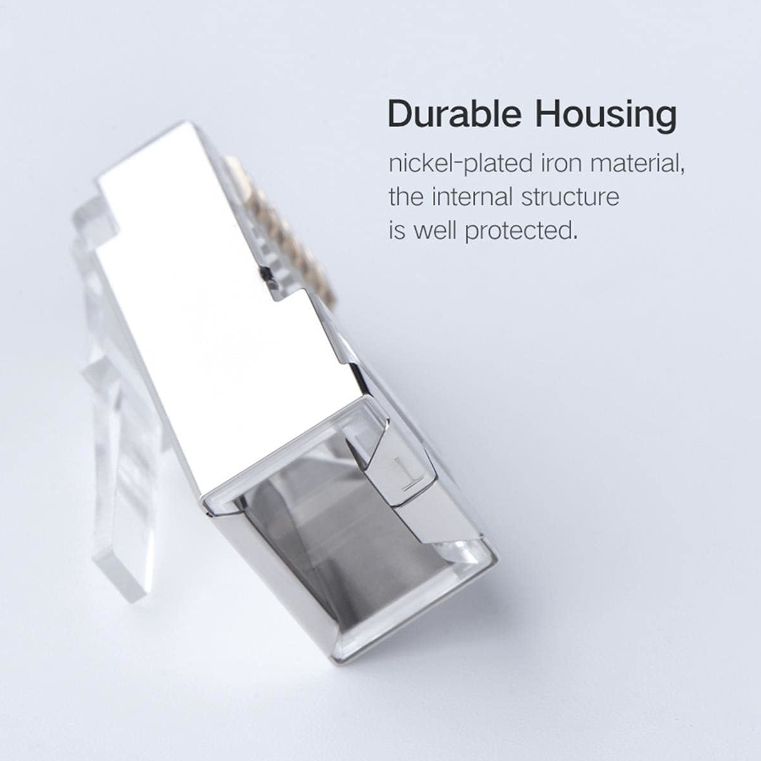 NW111-50248_UGreen-NW111-RJ45-Cat6-Ethernet-Network-Head_wr_03 UGREEN NW111 RJ45 Cat6 Ethernet Network Head 100 Pack - Silver/Transparent