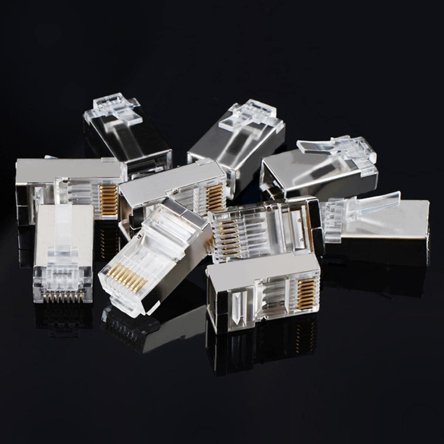 NW111-50248_UGreen-NW111-RJ45-Cat6-Ethernet-Network-Head_wr_05 UGREEN NW111 RJ45 Cat6 Ethernet Network Head 100 Pack - Silver/Transparent