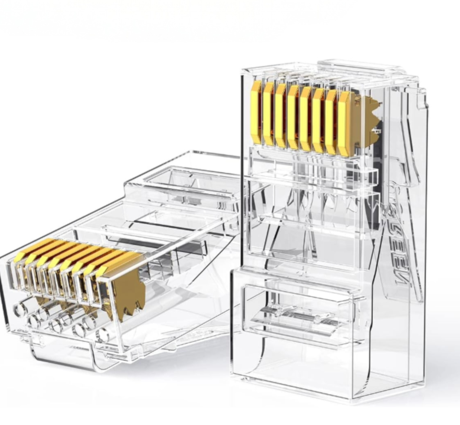 NW120-50962 UGREEN Cat6 RJ45 Modular Plugs (50 Pcs)–Transparent with Gold Contacts