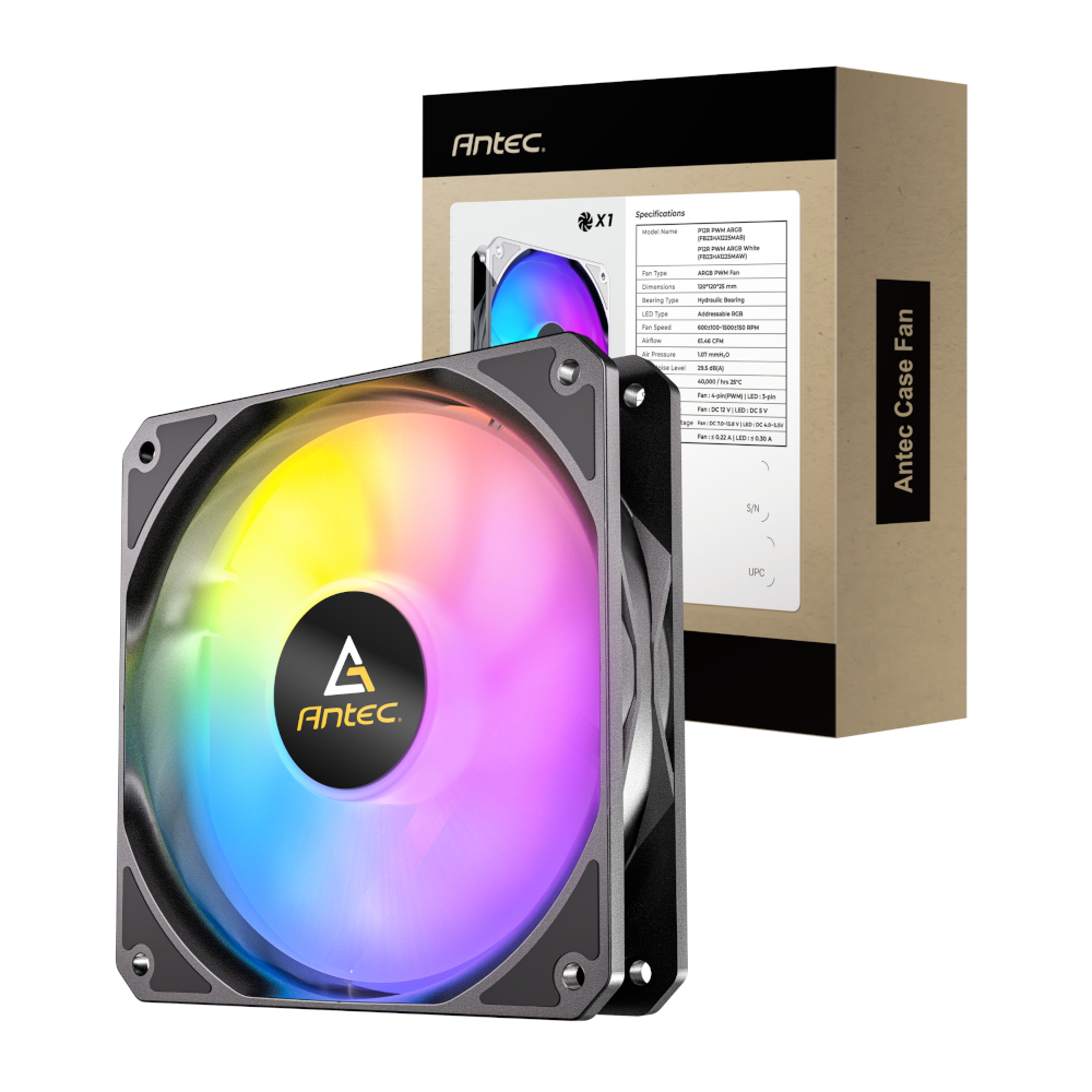 P12R-ARGB-BLK_wr_01 Antec P12 PWM 120mm ARGB Reverse Case Fan - Black